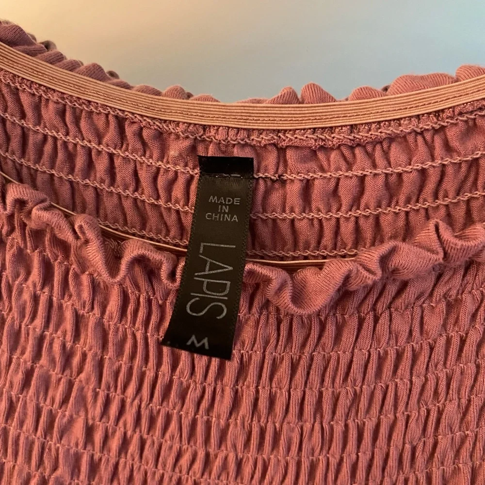 Lapis, M, off the shoulder full boho sleeve, crochet detailing, great condition! - Picture 2 of 8